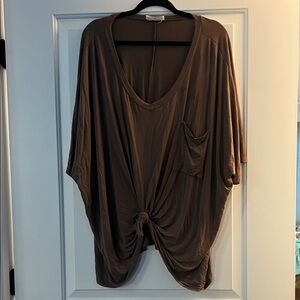 Zenana Outfitters Brown Short Sleeve oversized Top